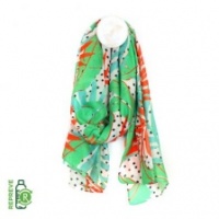 Recycled Yarn Bright Tropical Print Scarf by Peace of Mind